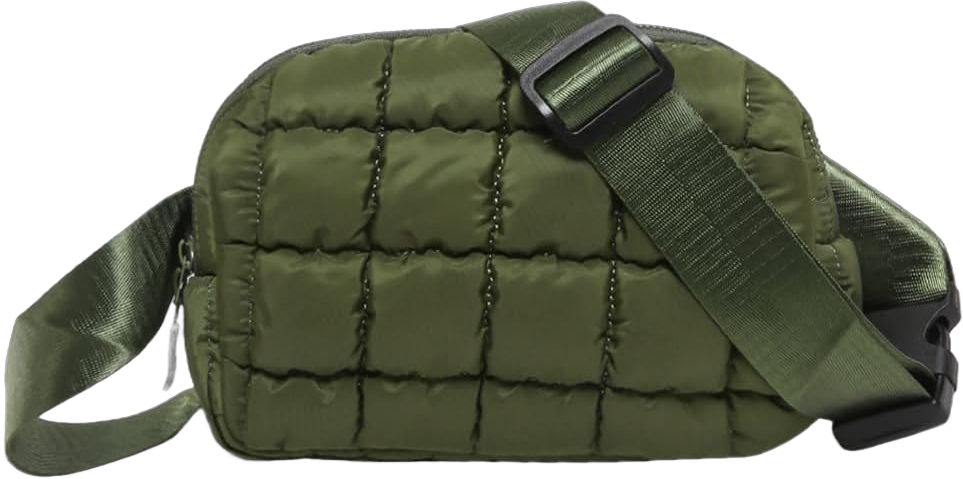 YFGBCX Puffer Quilted Fanny Pack Crossbody Sling Bag Purse Women Puffer Belt Bag Quilted Chest Bag Puffy Waist Bag Olive Green