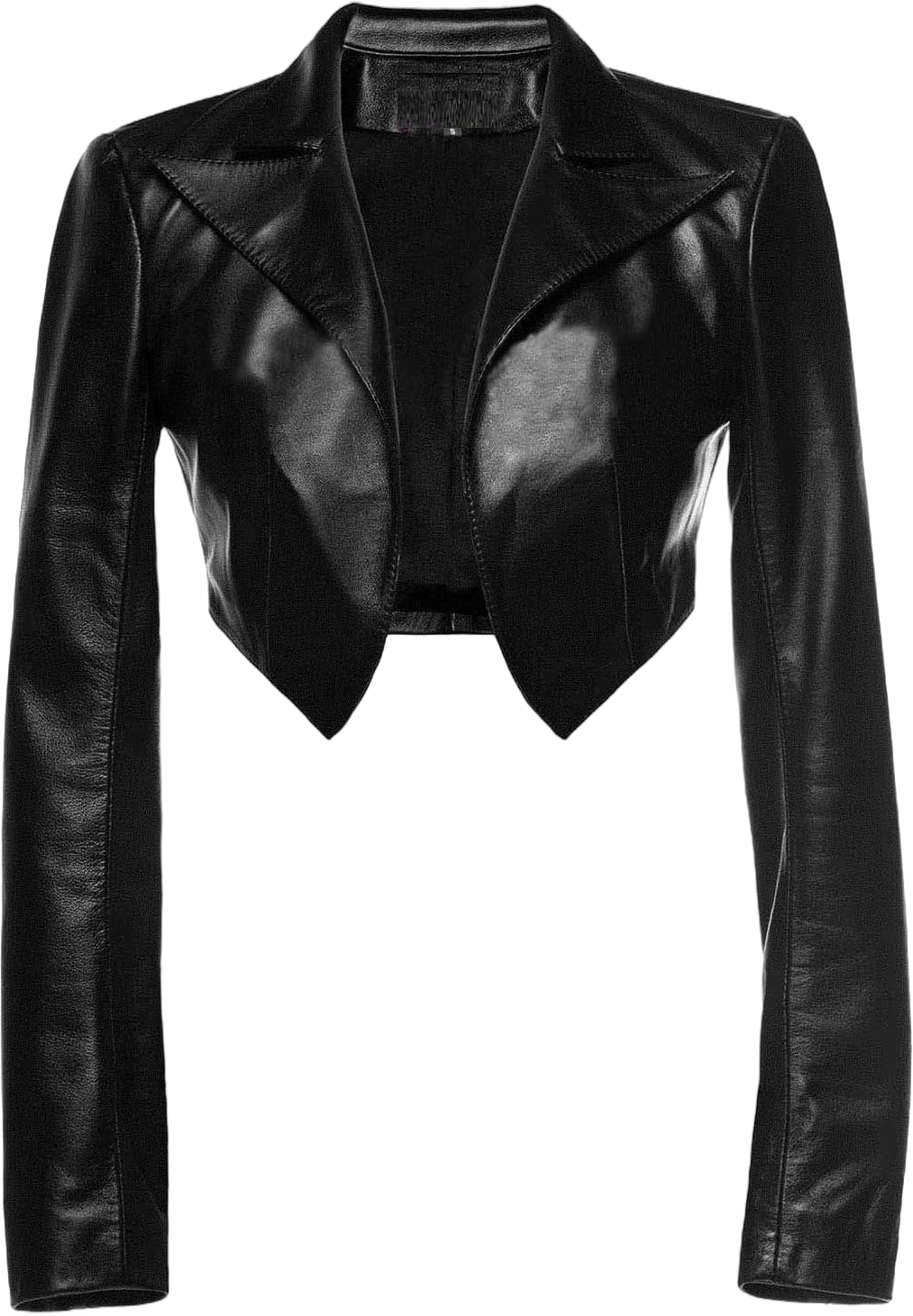 Womens Leather Shrug 100% Genuine Lambskin Leather Crop Moto Bolero Shrug Black Jacket Slim Fit WJ020 Medium Black