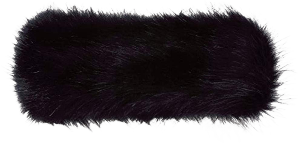 wonderful lifetime Unisex Faux Fur Headband Earwarmer Earmuff Ski Hat (Black)