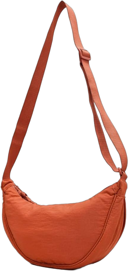 Crescent Bag, Waterproof Sling Crossbody Bag Fashionable Chest Bag with Adjustable Shoulder Strap for Women Sport Travel Camping Orange