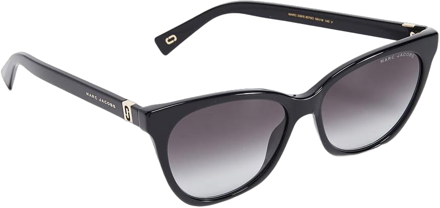 Marc Jacobs Women's Marc 336/S Cat Eye Sunglasses, Black/Gray Shaded, 56mm, 16mm