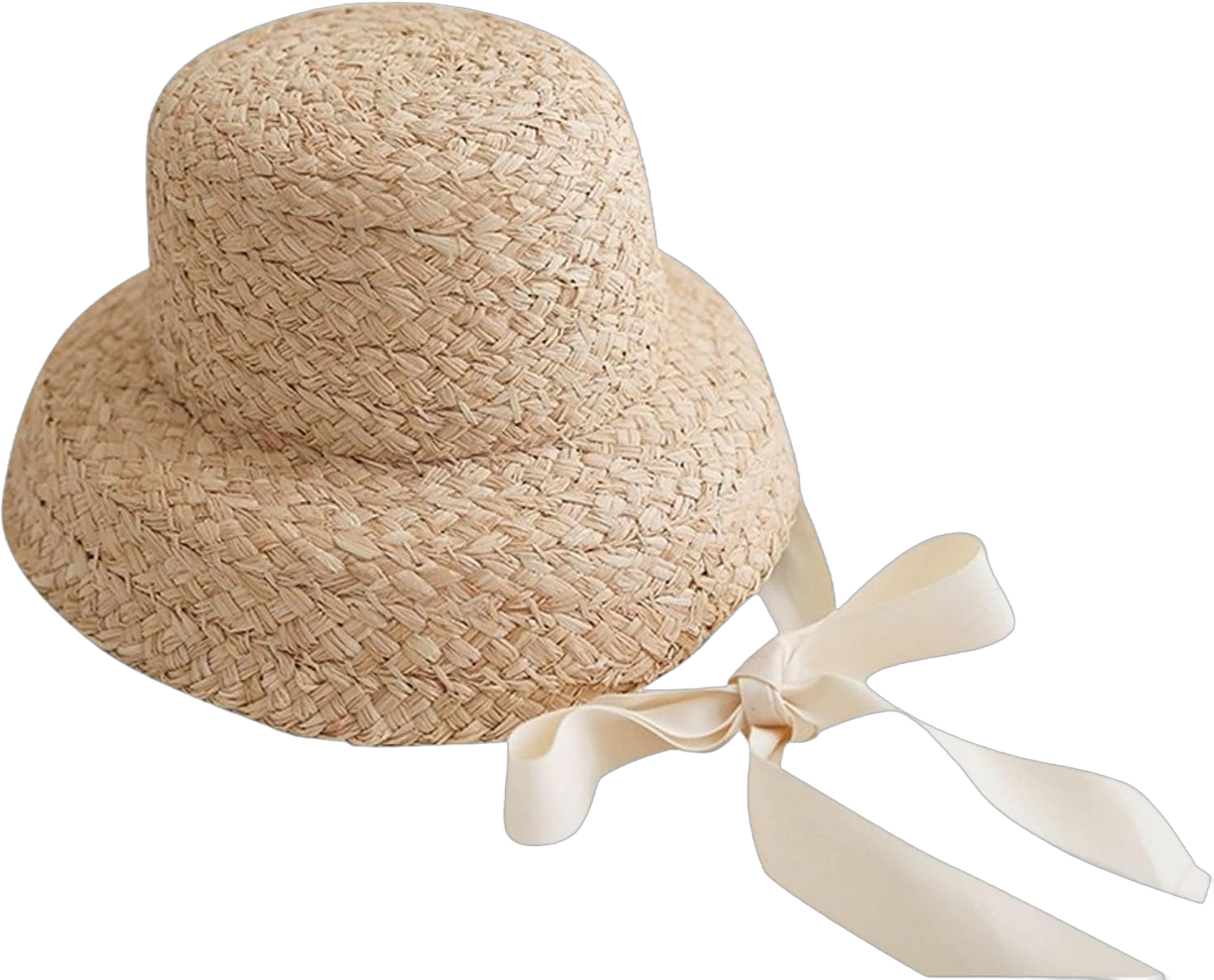 Women Floppy Sun Hats with Ribbon Fashionable Summer Wide Brim Cap Beach Woven 𝐒traw Hat Travel Packable Cotton One Size Beige