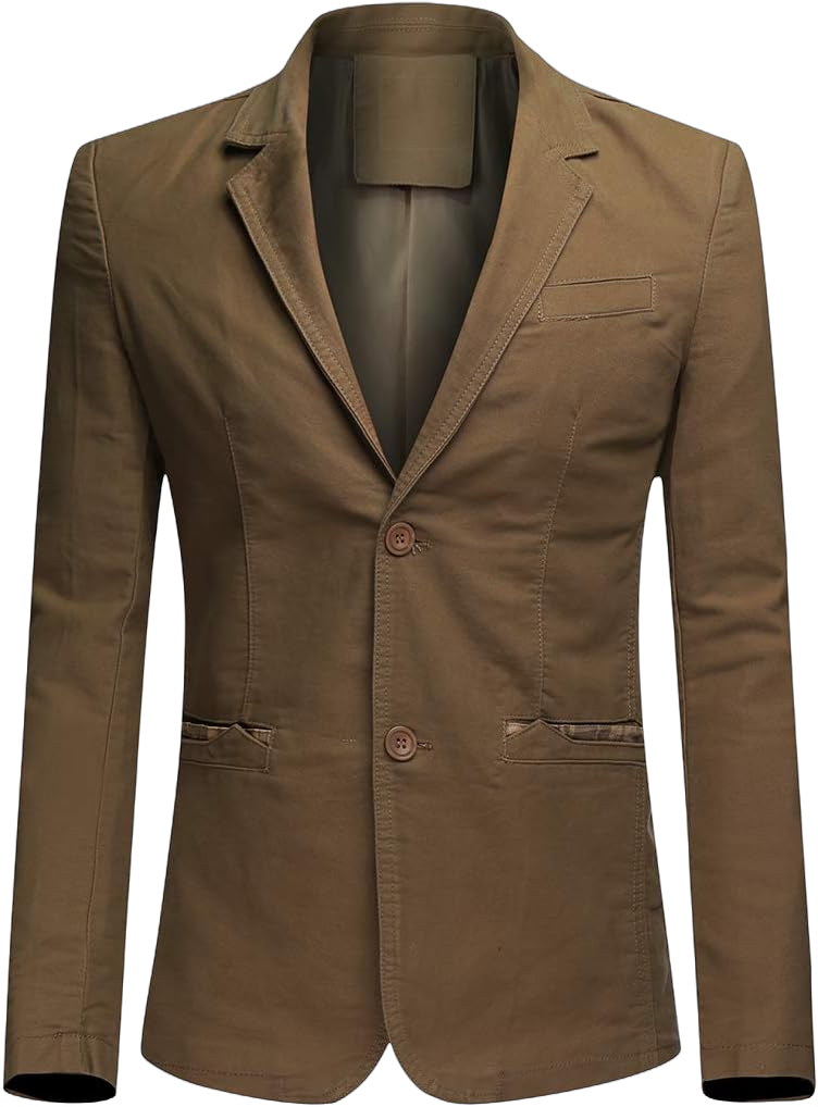 Cloudstyle Mens Casual 2 Buttons Slim Fit Jacket Lightweight Formal Business Blazer Sport Coat B/ Brown X-Small