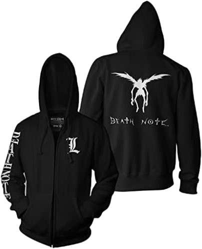 Ripple Junction x Death Note Men's Fleece Hoodie Anime L Chest Logo Ryuk Silhouette 2XL