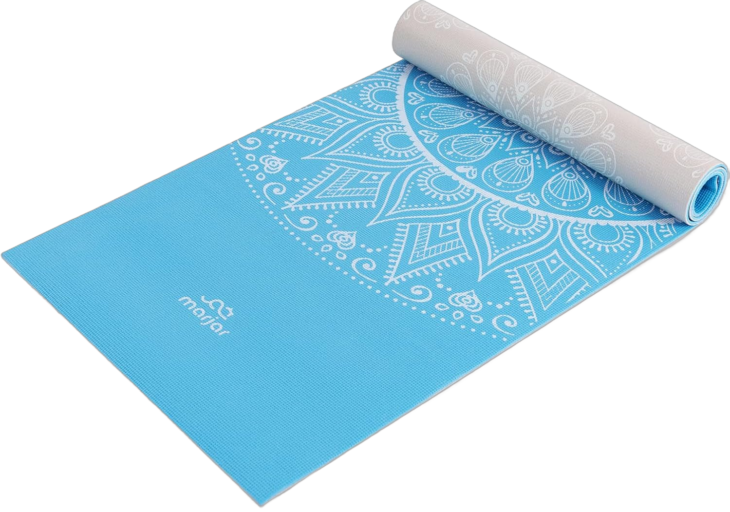 Marjar Yoga Mat for Women / Men, 1/4-Inch Print Reversible Exercise & Fitness Mat for All BareFoot Workouts, Non-Slip Yoga Mat with Carrying Strap & Storage Bag (68" x 24" x 6mm Thick) (68"x24"x1/4", White Mandala)