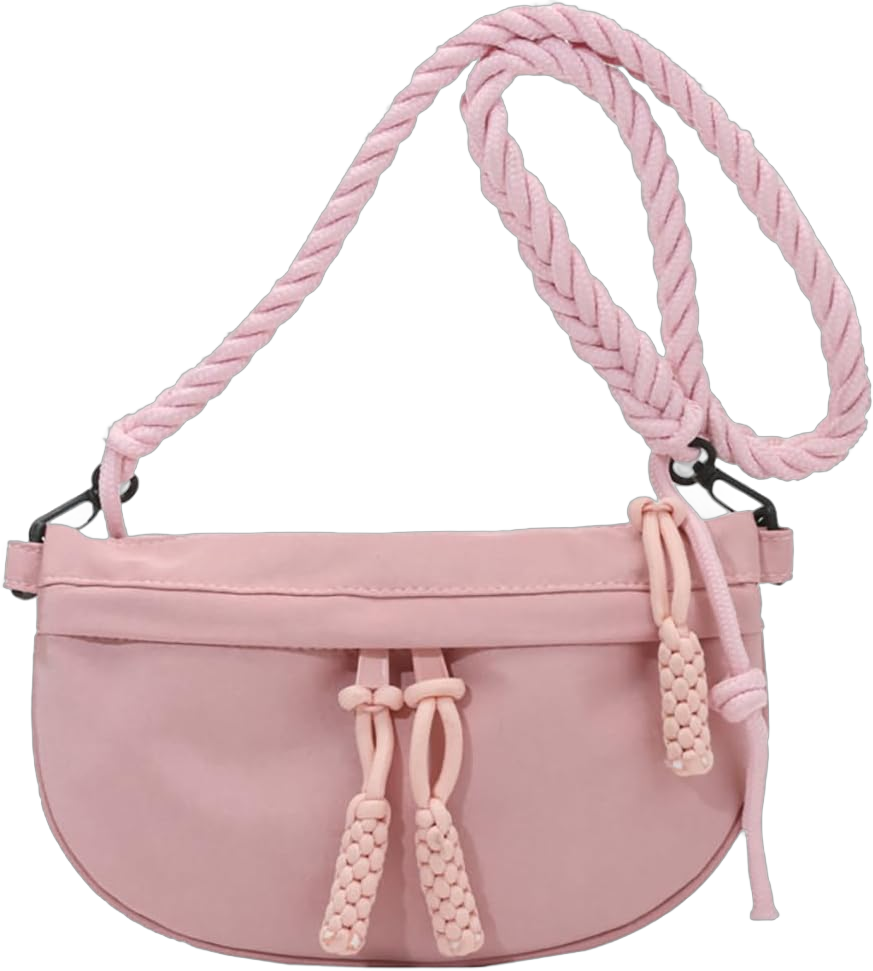 Small Purses for Women Cute Canvas Shoulder Crossbody Bag Casual Chest Bag Handbag Lightweight Dumpling Phone Satchel Pink