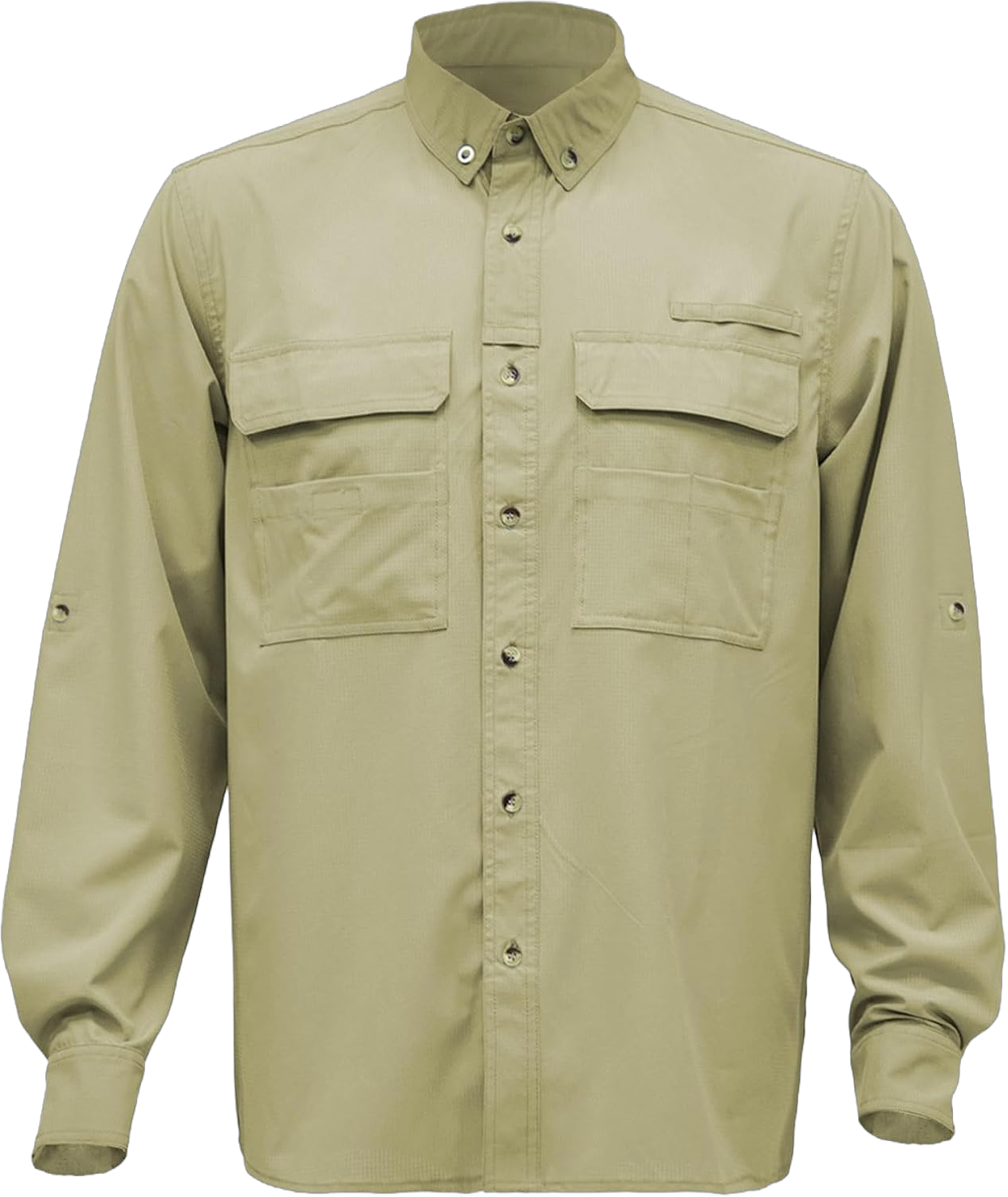 Cambkatl Mens Stylish Cargo Shirt Long Sleeve Button Down Outdoor Sun Protection Lightweight Hiking Travel Work Shirts Medium 01 Khaki