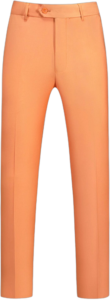 Lars Amadeus Men's Slim Fit Flat Front Office Business Suit Trousers Orange 32