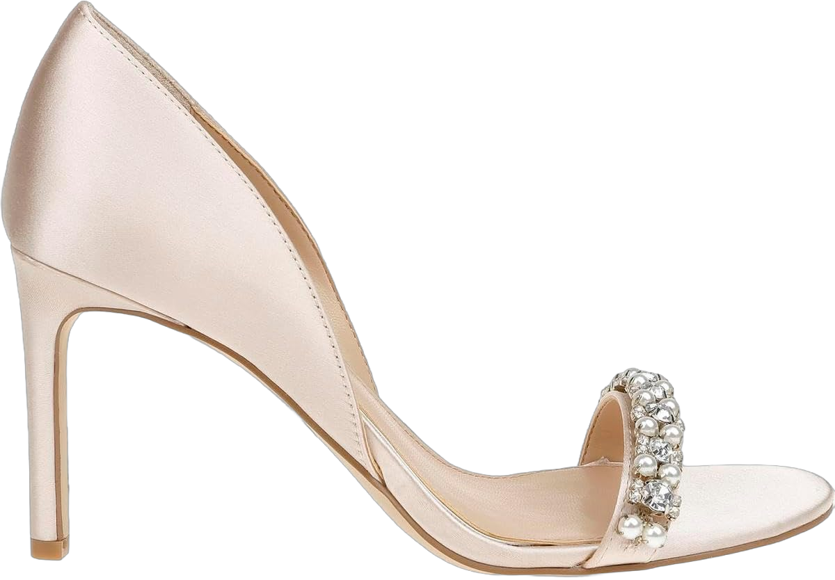 Jewel Badgley Mischka Womens DAYANA Satin Heels 6 Champagne Satin