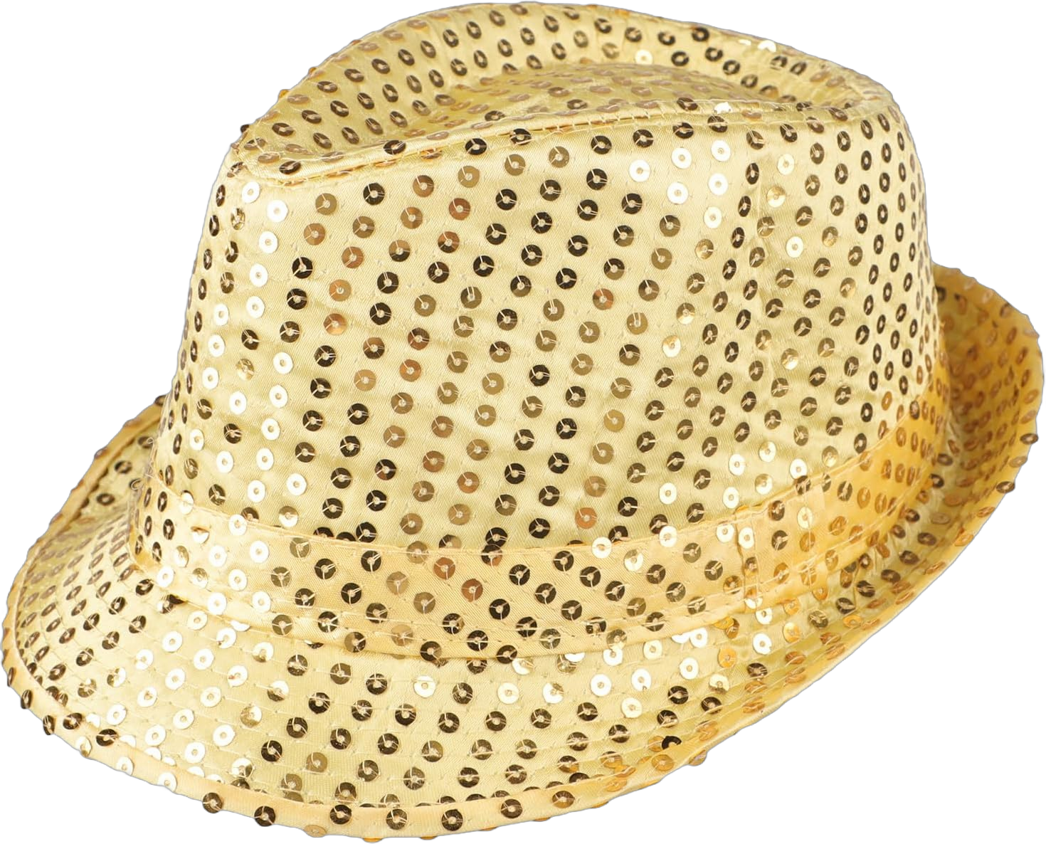 Unisex Sequin Fedora Hat Bling Western Retro Party Dance Jazz Cap Christmas Mardi Gras Cosplay Prom Costume Hip Hop Hat Golden