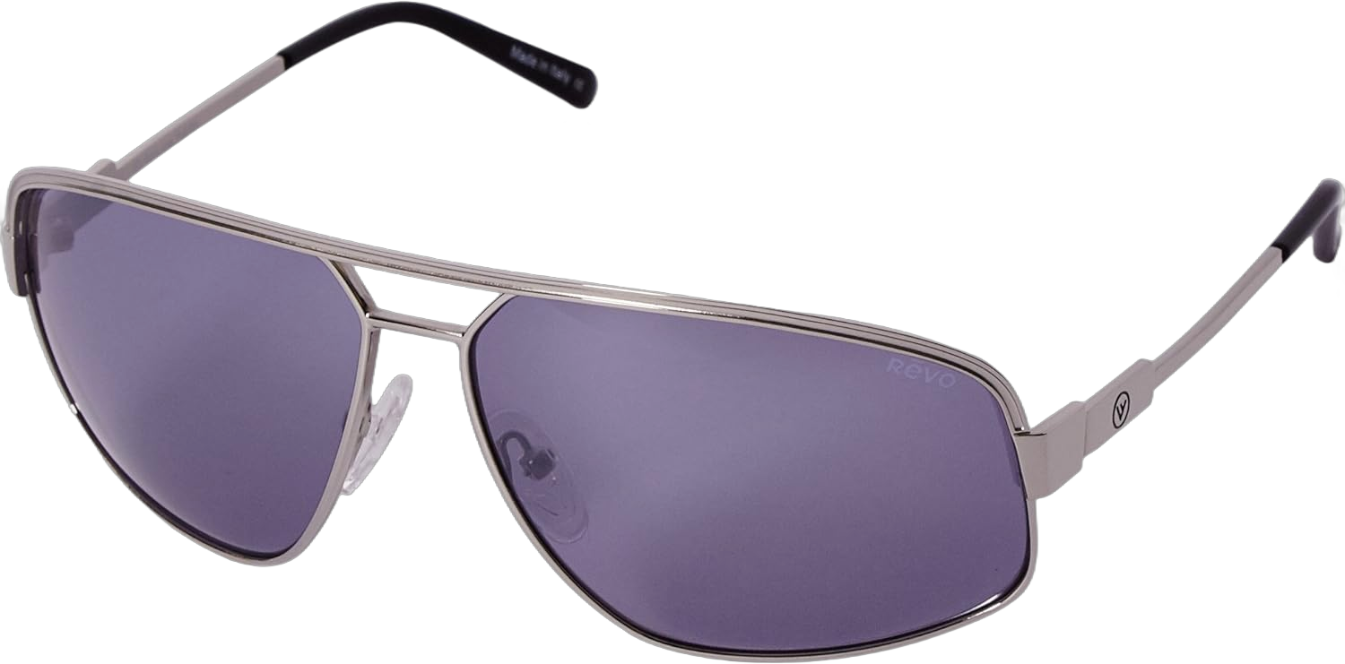 Revo Men's Unisex Collection Stargazer Aviator Polarized Sunglasses, Chrome Frame