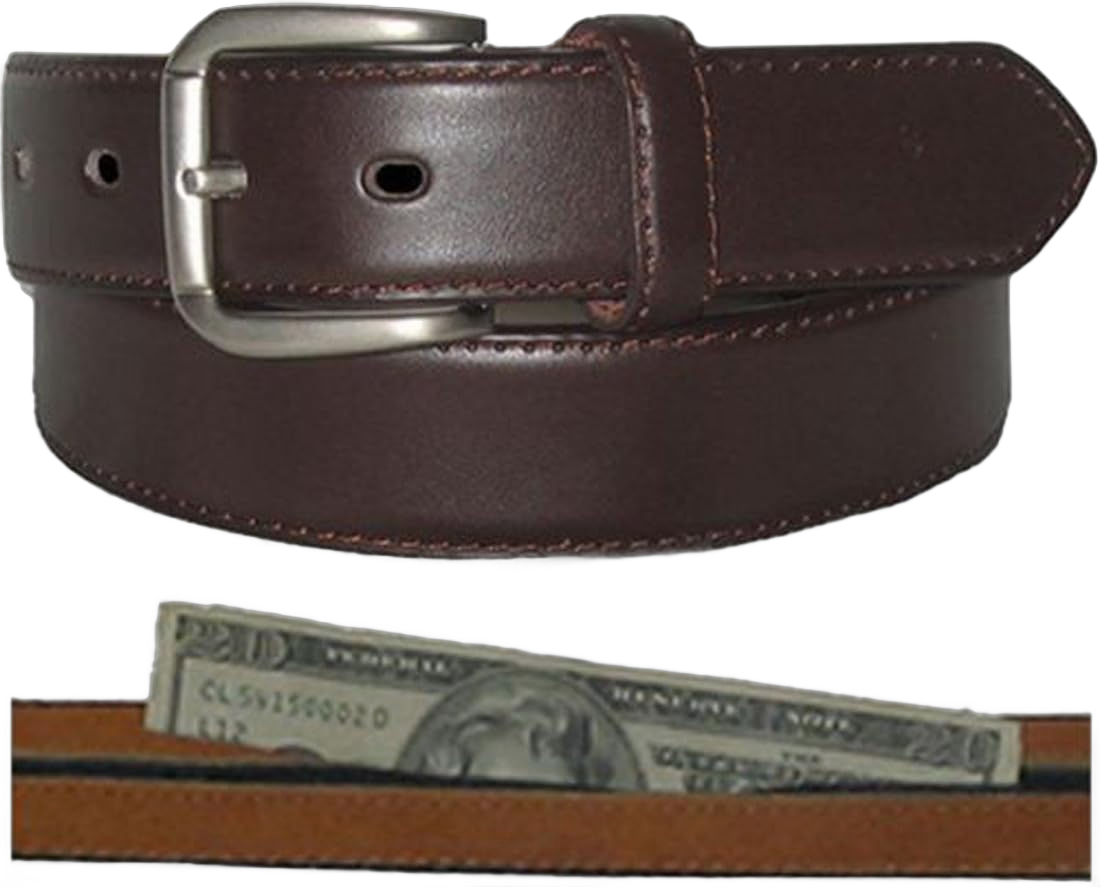 LB LEATHERBOSS Men's Brown Leather Money Belt Sizes 32 Through 56 40