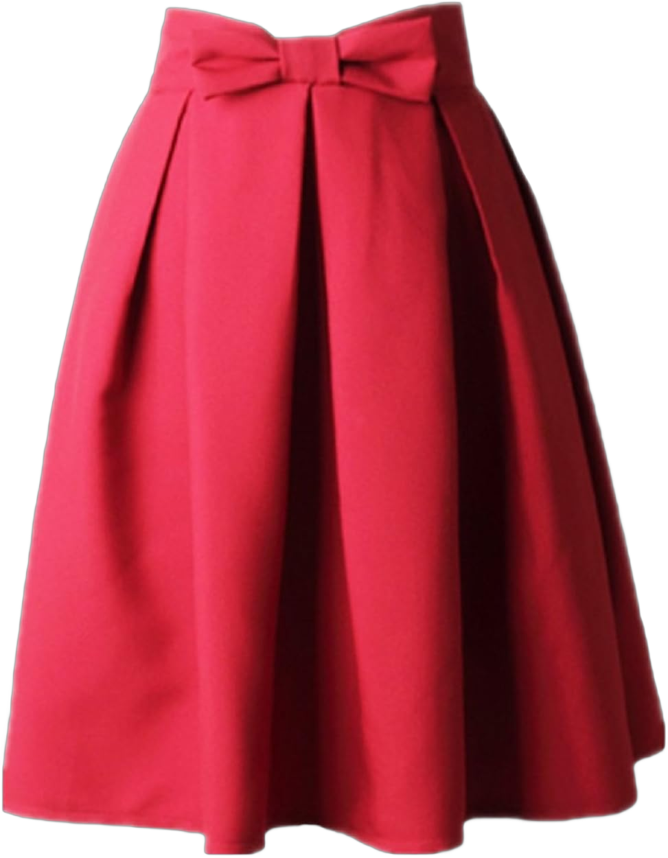 Women’s A Line Pleated Vintage Skirt High Waist Midi Skater with Bow Tie