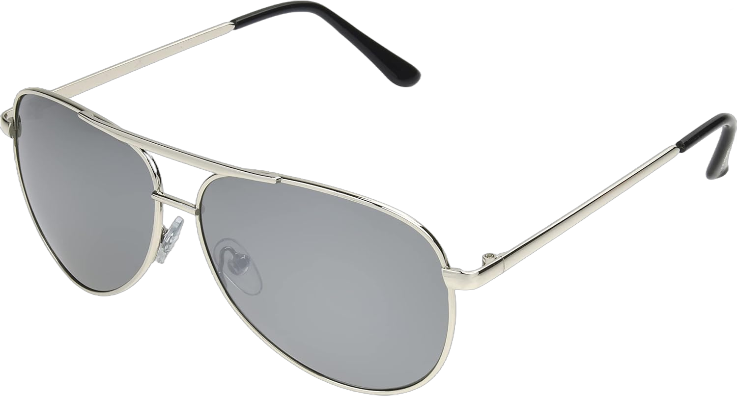 Panama Jack Men's Polarized Mirror Aviator Sunglasses, Shiny Silver, 53