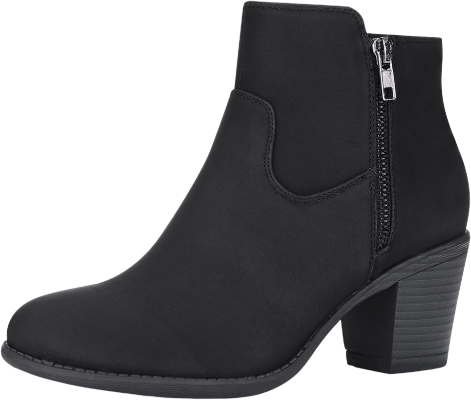 Allegra K Women's Halloween Round Toe Stacked Chunky Heel Zipper Ankle Booties Black 9