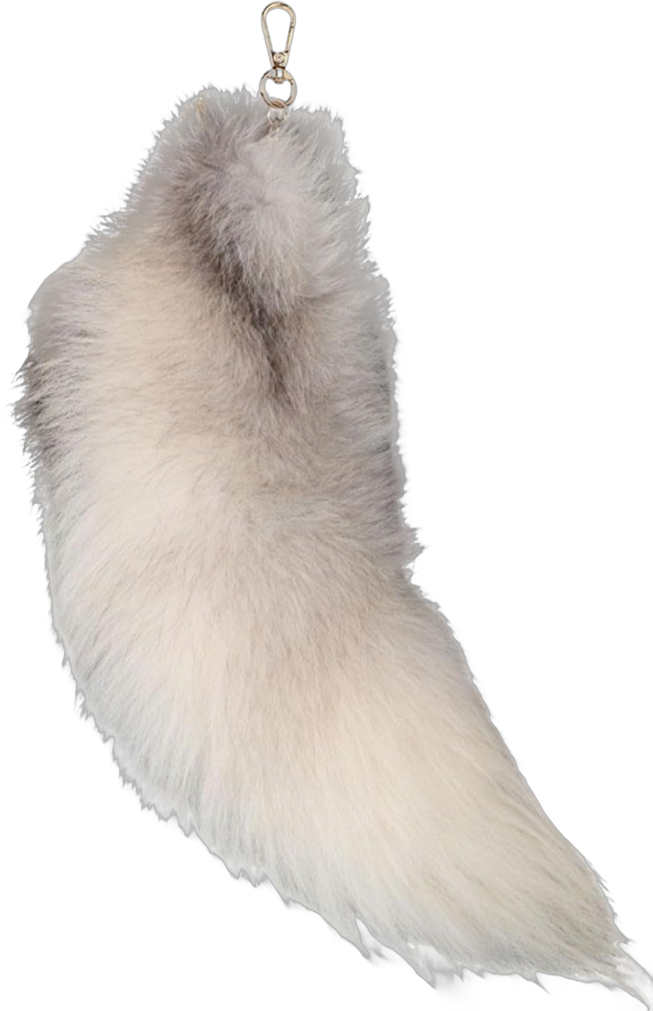 Therian Tail Keychain Faux Fur Fox Tail Keychain Furry Tail Tassels Pendant for Womens Cosplay Accessories Toys Keyrings White