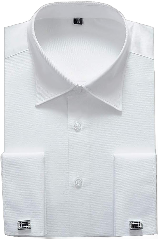 Alimens & Gentle French Cuff Regular Fit Dress Shirts (Cufflink Included) White New 16.5" Neck 30" Sleeve