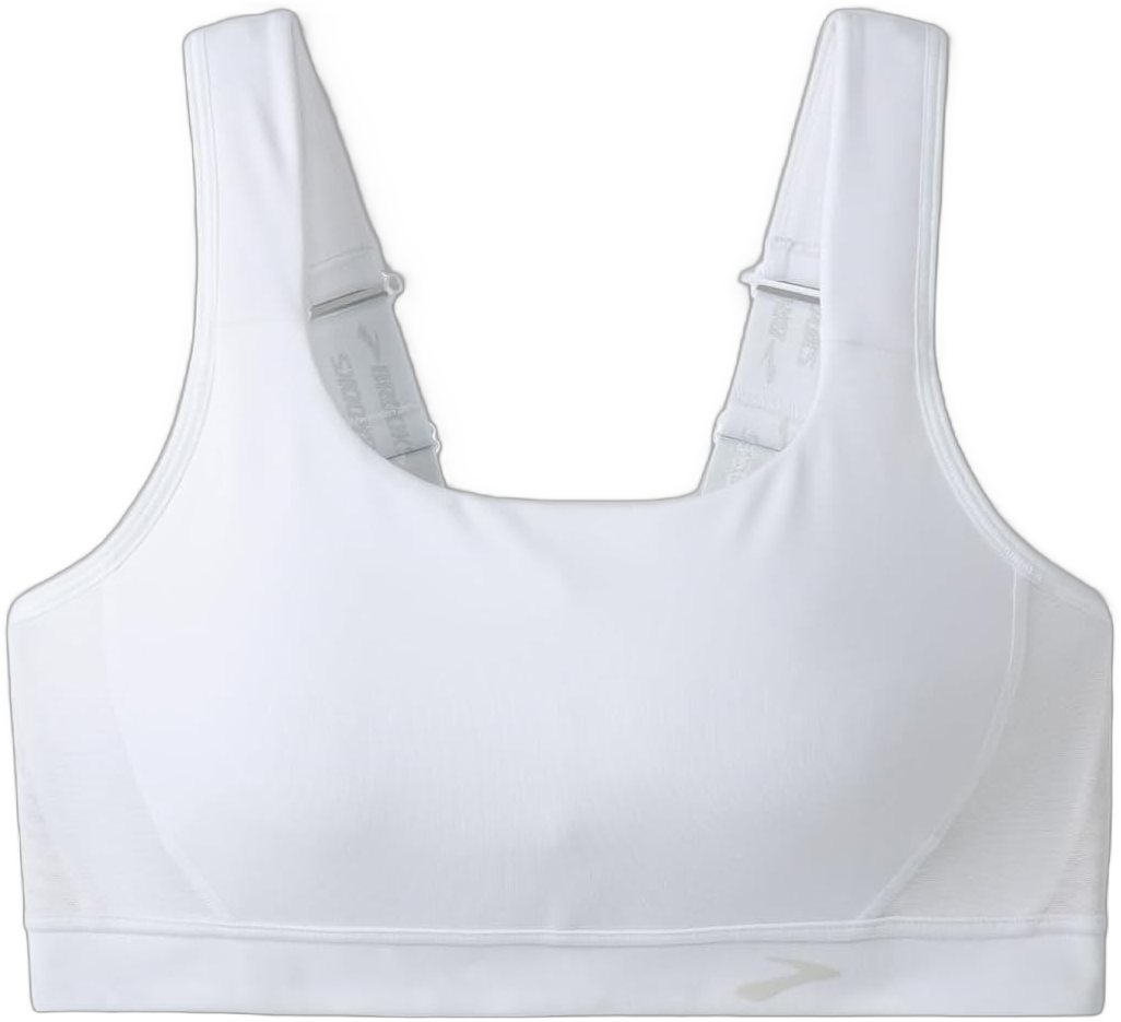 Brooks Women's Convertible 2.0 Sports Bra for High Impact Running, Workouts and Sports with Maximum Support (34) D White