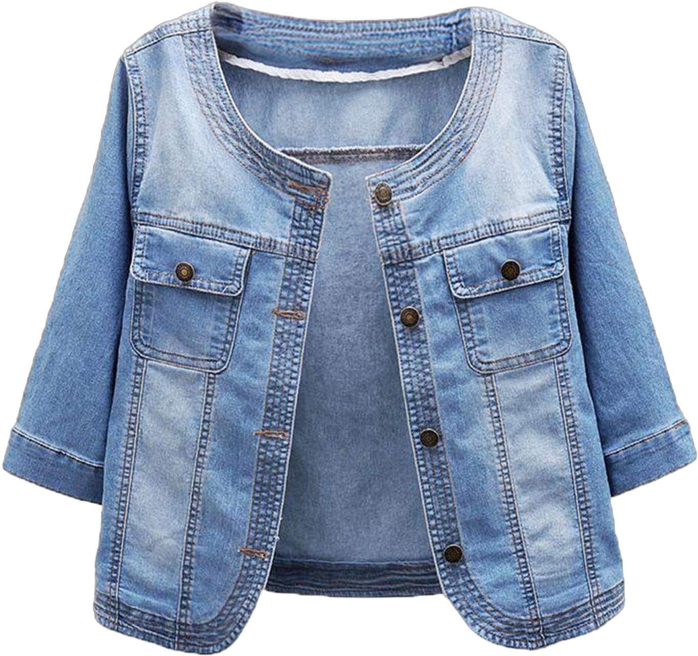 Womens Cropped Denim Jacket Short Sleeve Button Down Truck Jean Jackets Casual Short Denim Coat 2025 Trendy Outerwear C Light Blue Large