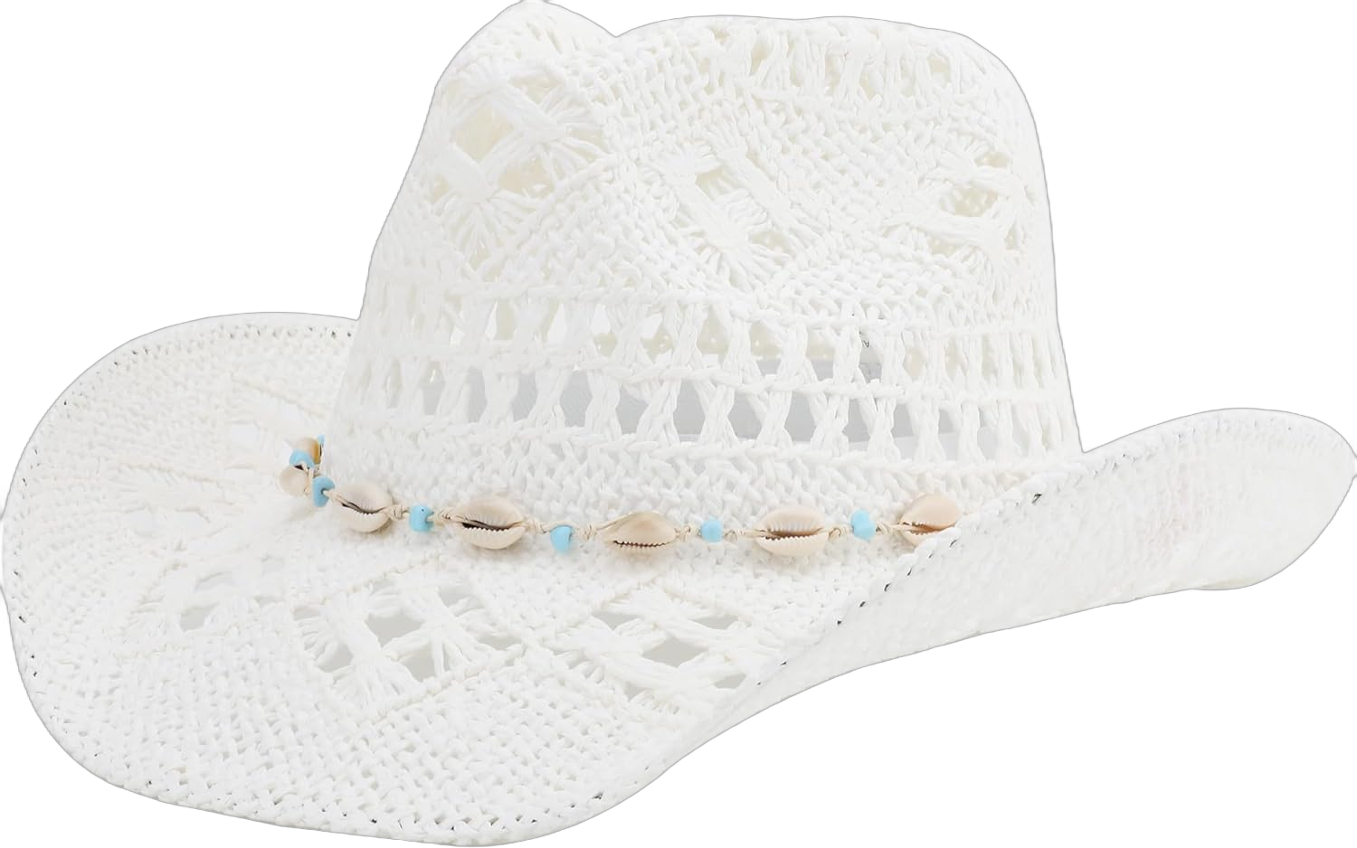 Straw Cowboy Hat for Women and Men with Shapeable Wide Brim Sun Beach Western Cowgirl Hat One Size White-m