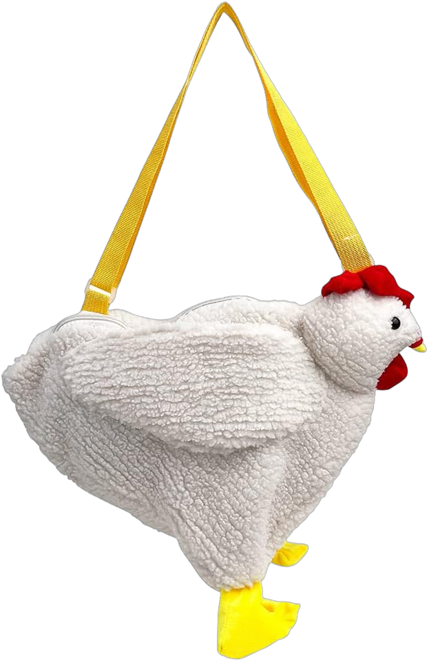 JQWYGB Chicken Purse - Novelty Purses for Women Hen Purse Chicken Cross Body Bag, Funny Chicken Animal Shoulder Handbag A-white