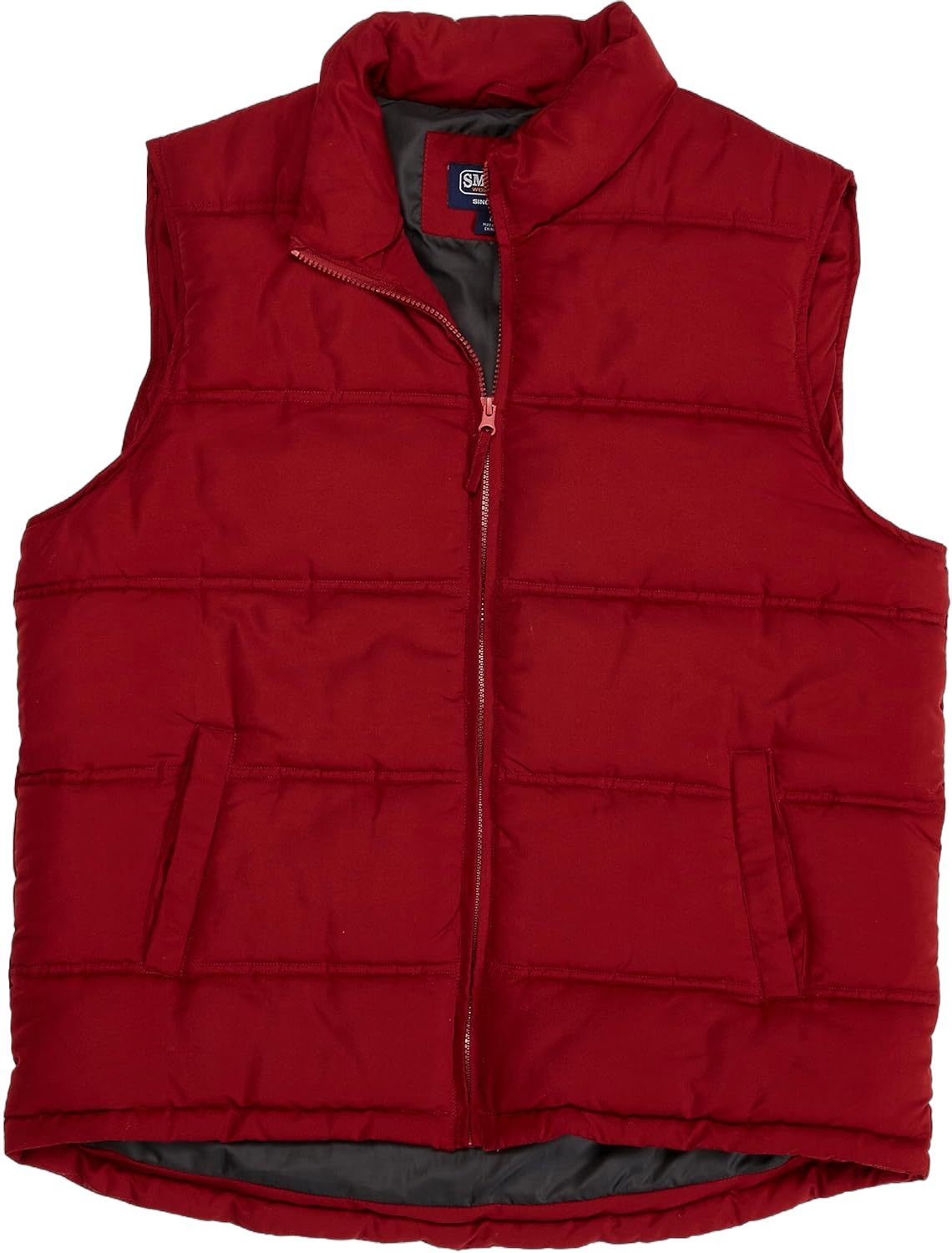 Smith's Workwear Big Men's Camo Printed Double-Insulated Puffer Vest 4X Dark Red