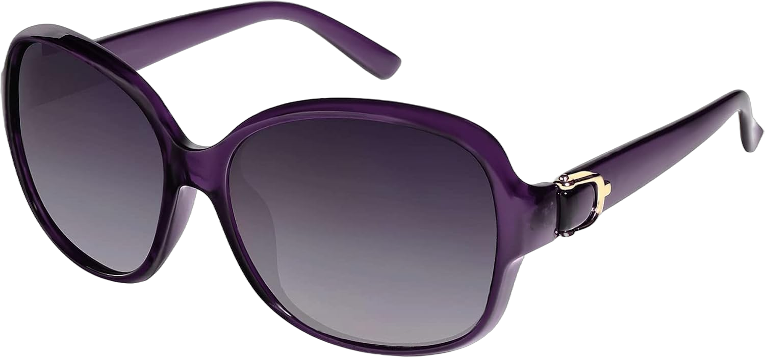 EFE Classic Oversized Polarized Sunglasses for Women Composite TR90 Frame UV 400 Protection Fashion Retro Eyewear C1-purple-1 sunglasses