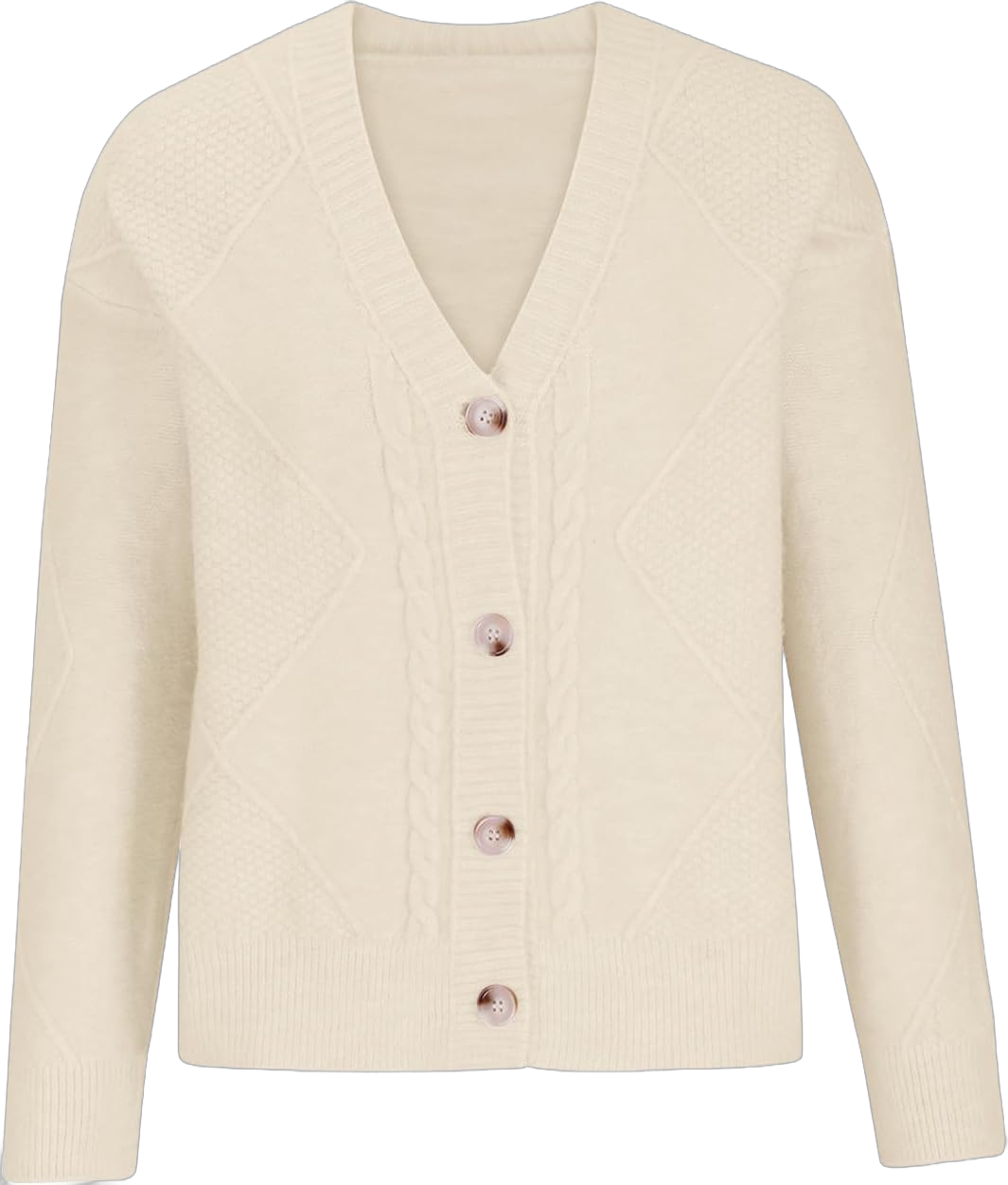 Womens Fall Sweaters Cardigan 2023 Open Front Oversized Casual Long Sleeve Button Lightweight V Neck Loose Knit Outwear X-Large Beige