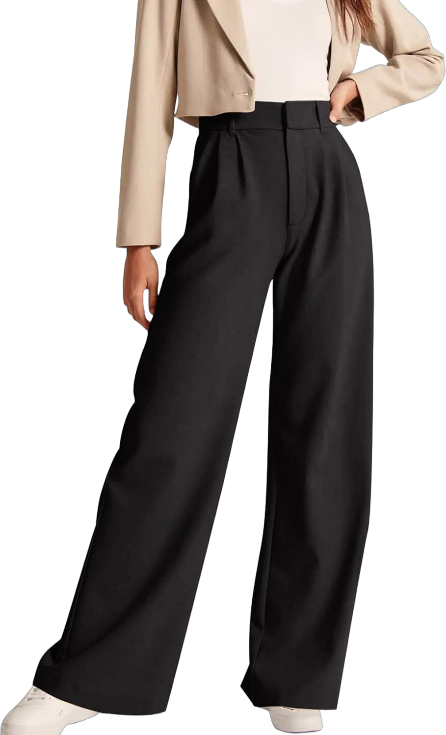 NIMIN High Waisted Work Pants for Women Business Casual Outfits 2025 Office Dress Pants Trousers with Pockets Large Long Black