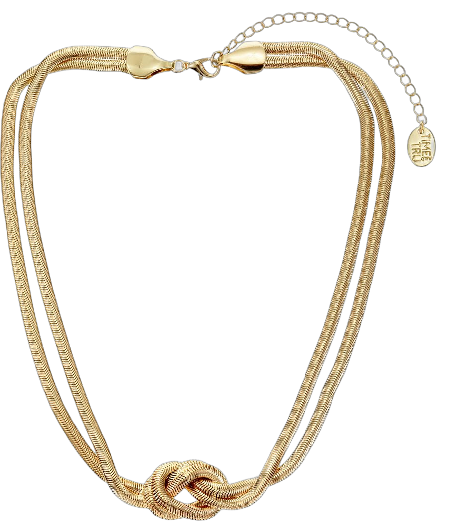 Time and Tru Goldtone Knotted Snake Chain Necklace, 16" +3" Extender (Women's)