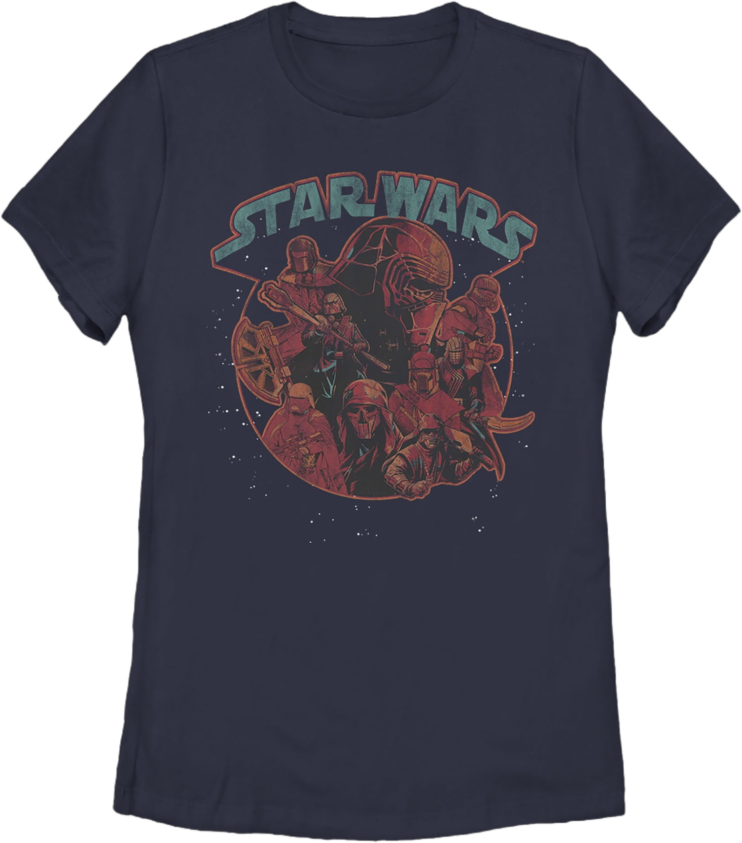 Women's Star Wars: The Rise of Skywalker Dark Side Stars  Graphic Tee Navy Blue Small