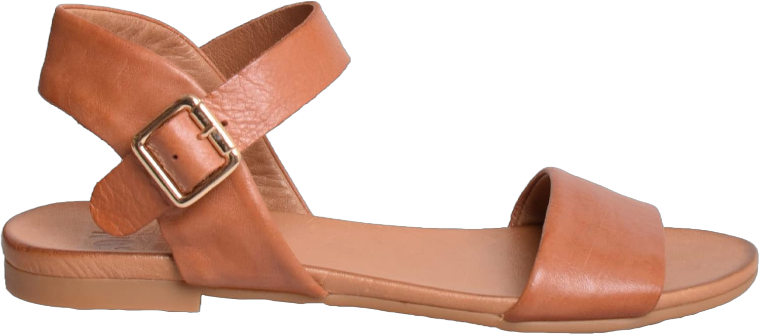 Women's Rockaway Flat Leather Sandal 5 Tan