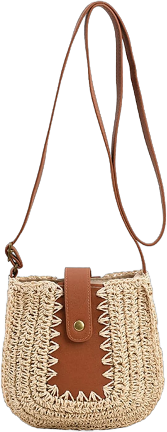 Straw Purses for Women, Summer Straw Crossbody Bag Purses Woven Straw Beach Bag for Vacation (Beige)