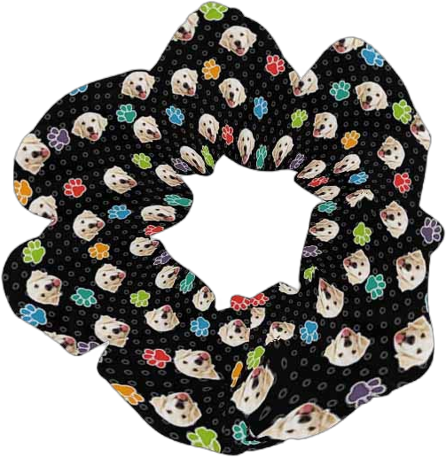 Custom Faces Print Hair Scrunchie for Girls Paws Black Photo Hair Tie for Women