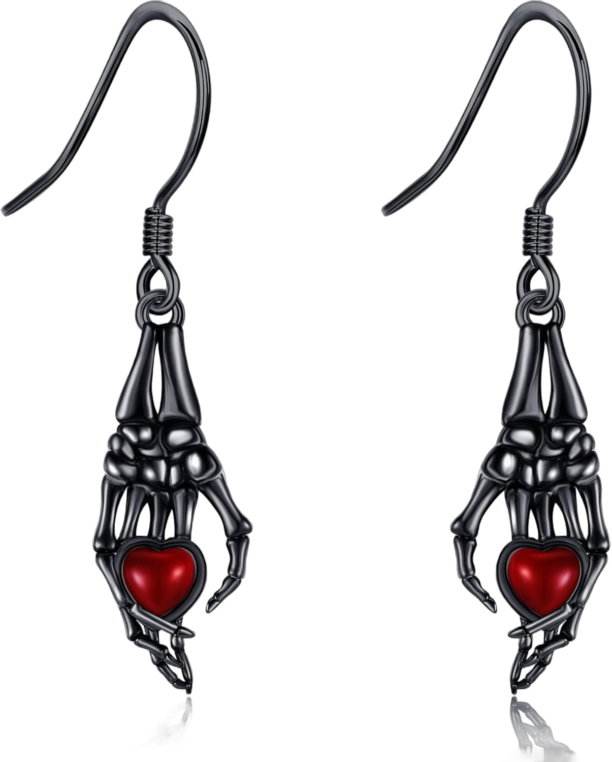 ONEFINITY Skull Earrings Sterling Silver Skeleton Hand Dangle Drop Earrings Gothic Skull Halloween Jewelry Gifts for Women