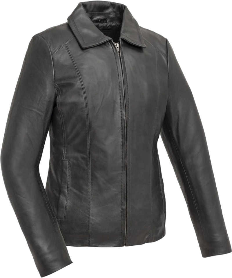 First Manufacturing Imelda - Women's Lambskin Leather Jacket, Black