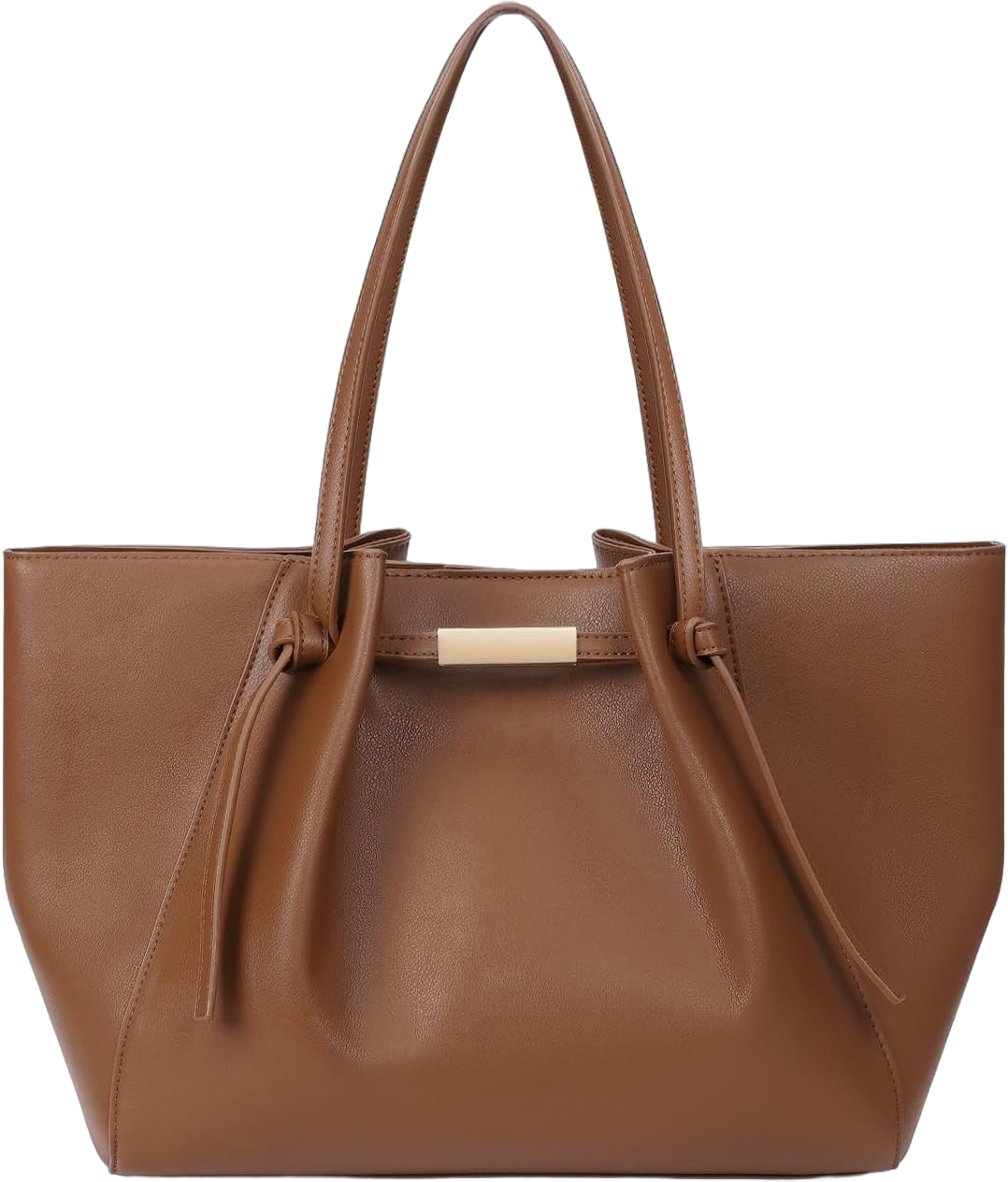 JQWSVE Tote Bag for Women Large Work Bag Vegan Leather Hobo Bags Trendy Shoulder Handbag Casual Top-Handle Purse Brown