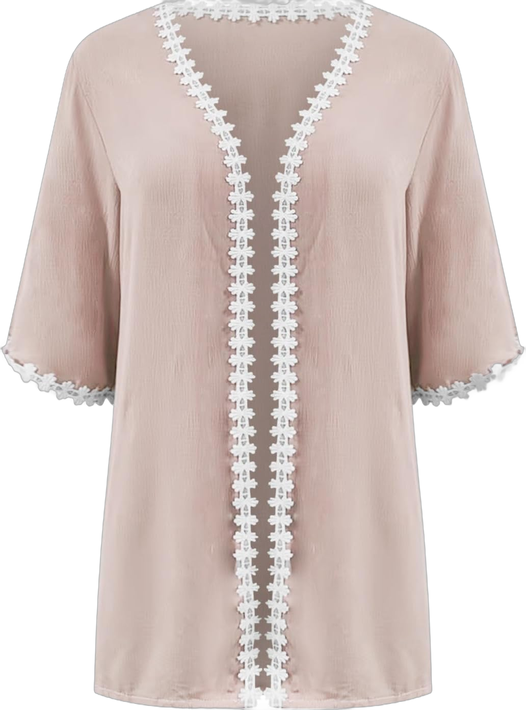 Summer Cardigans for Women Lightweight Dressy, Casual Short Sleeve Light Weight Sheer Tunic Cardigan, Beach Cover Ups 01# Beige Medium