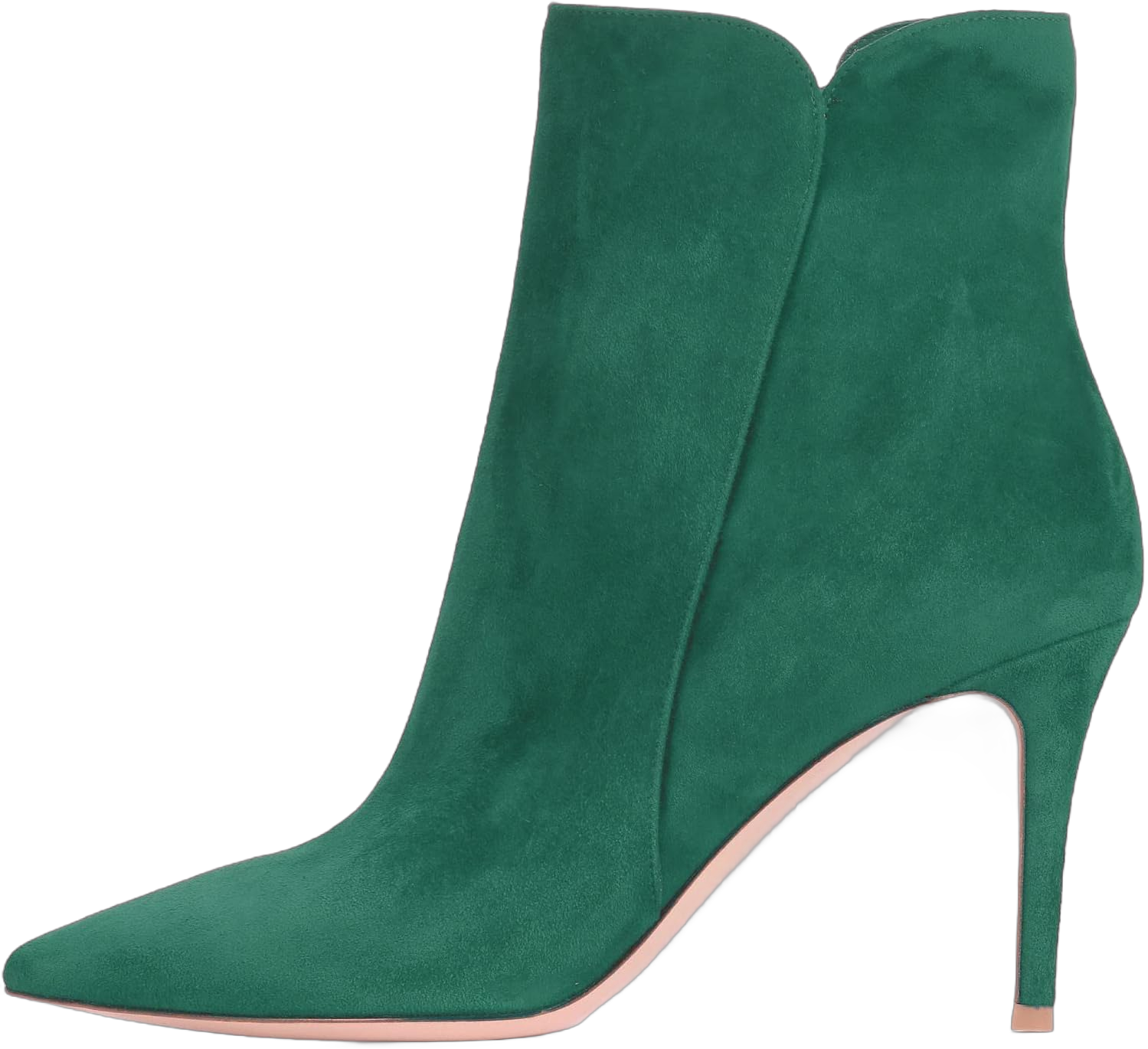 SAMMITOP Women's Stiletto Heel Ankle Booties Stiletto Heel Closed Toe Heeled Booties Lace Up Boots with Sexy Side Zipper Fashion Booties Fall Winter Shoes 3.5'' 9.5 Green Suede