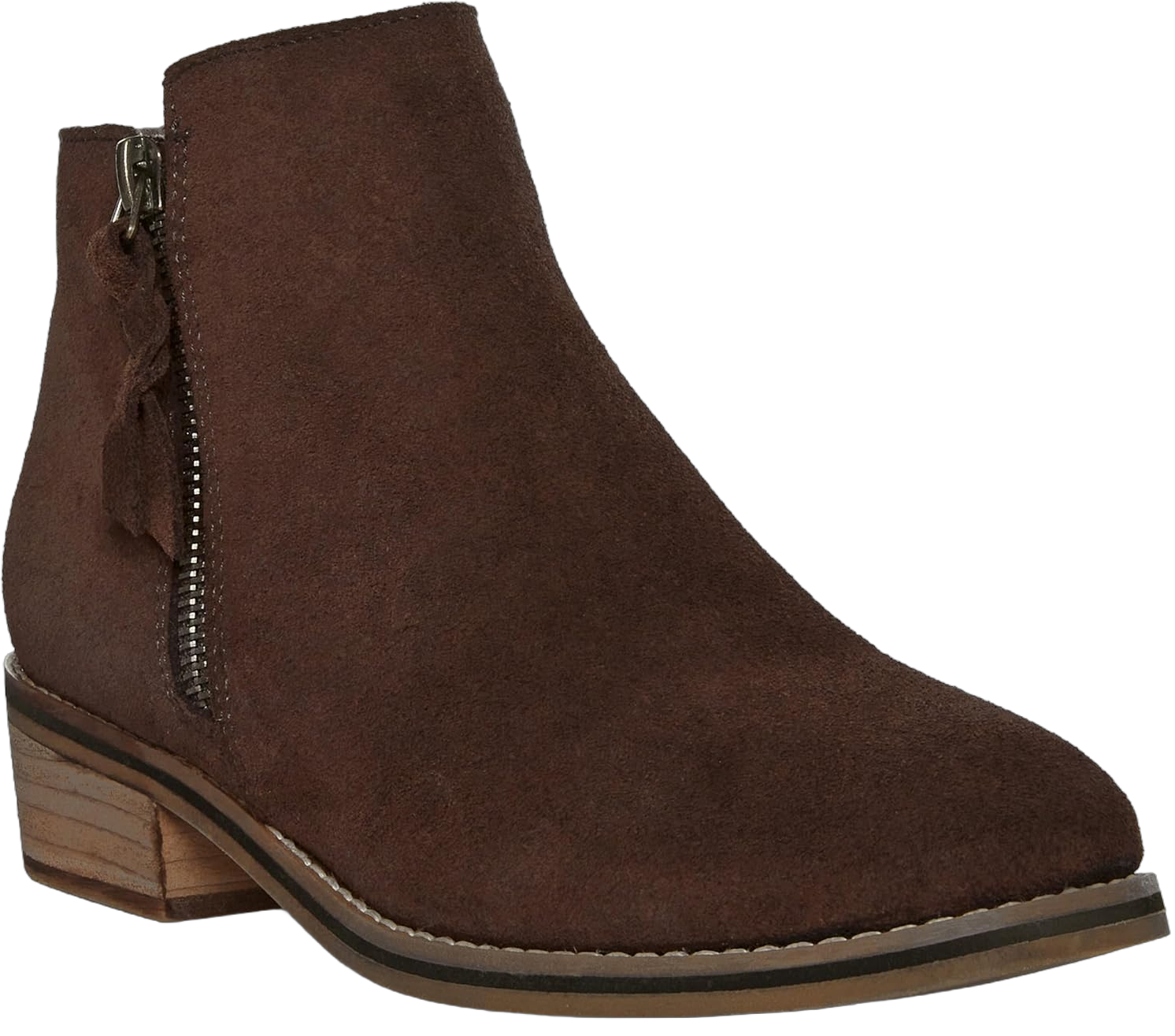 Blondo Women's Liam Waterproof Ankle Boot 11 Wide Chocolate Suede