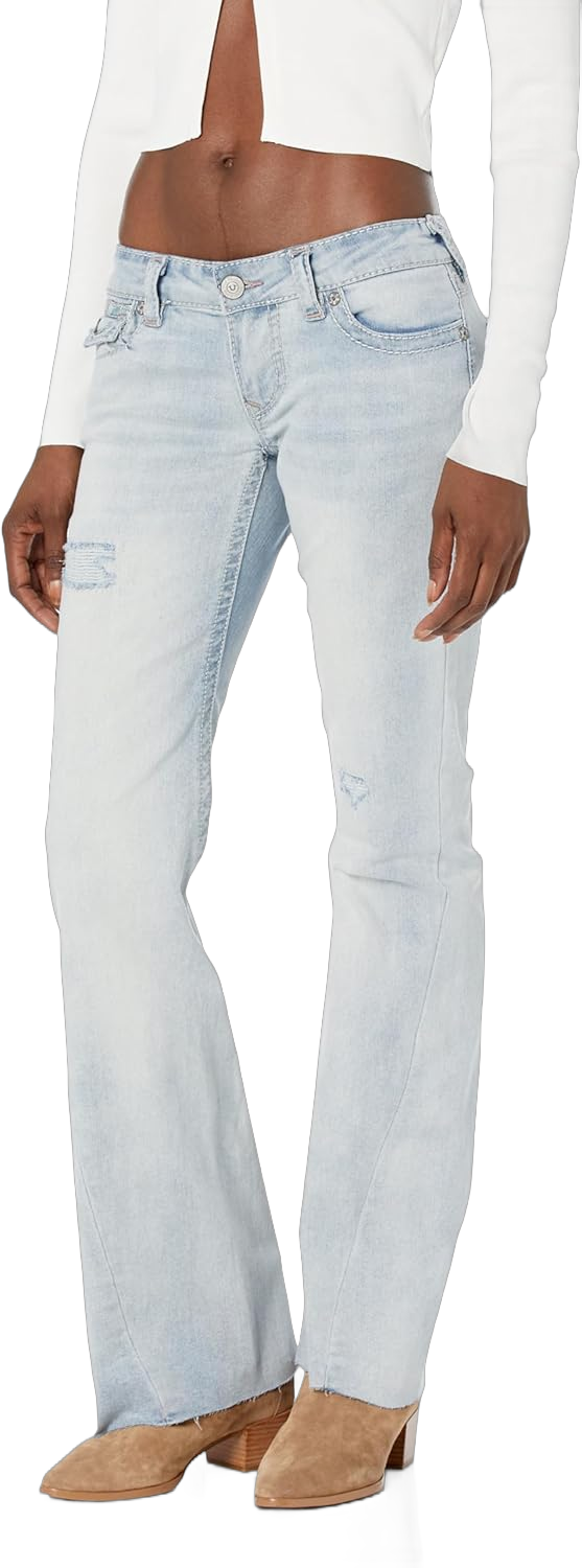 True Religion Women's Joey Low Rise Flare Big T Jean 30 La Jolla