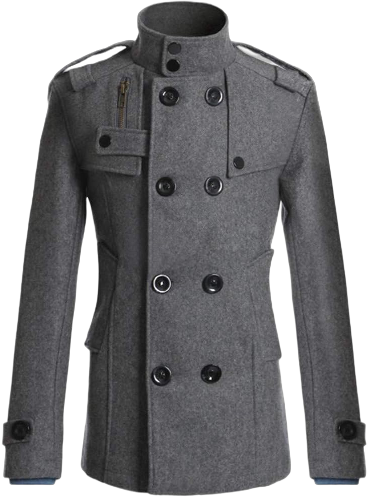 Single Or Double Breasted Coat Men's Solid Color Splice Fit Lengthened Formal Lapel Belted Windbreaker Long Jacket Medium Grey #5