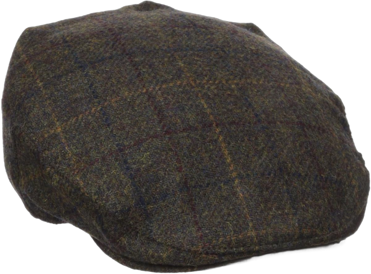 Henschel Hats Men's Wool Blend Plaid Ivy Hat with Quilt Lining Large Brown