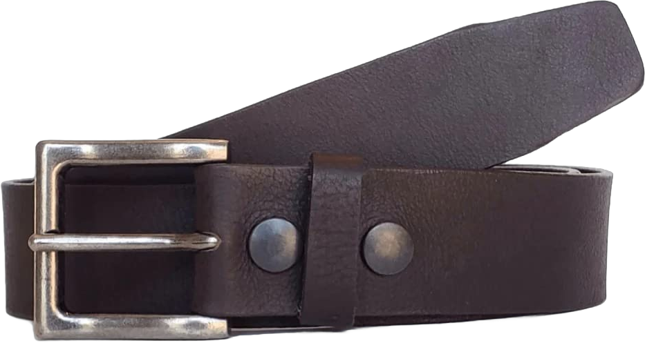 NAB’s Signature Leather Belt for Men Handmade in Toronto Diablo Belt Design featuring a Black Belt adorned with bold red stitches, Handcrafted Work Belts for Men (38, THE LONG HAUL BELT, BROWN)