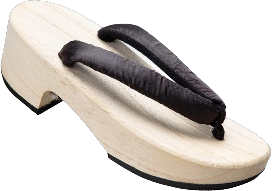 Ez-sofei Japanese Womens Traditional Wooden Geta Clogs Sandals 7 Black