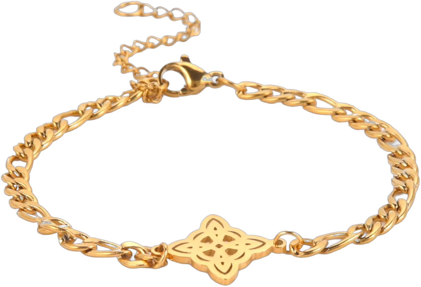 Witches Knot Bracelet Celtic Knot Pagan Wiccan Symbol Magic Knot Witchcraft Jewelry Bracelet Stainless Steel Adjustable Charm Chain Bracelet Jewelry for Women Men Gold