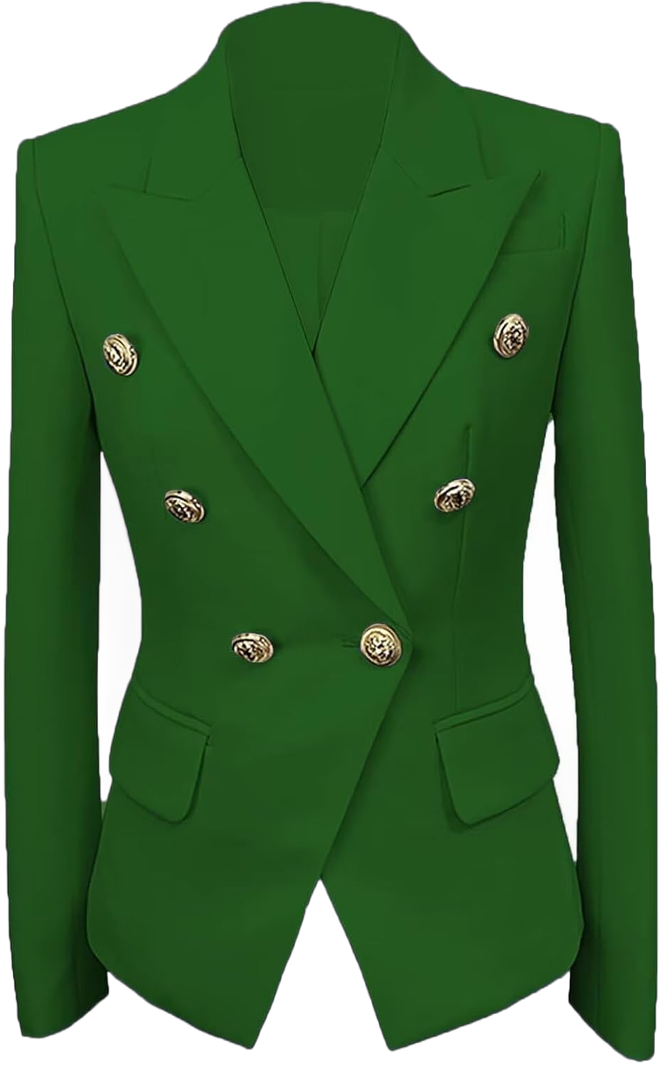 Womens Casual Blazers Long Sleeve Lapel Button Suit Jackets Slim Fit Work Office Blazer Jacket for Women 12 Green