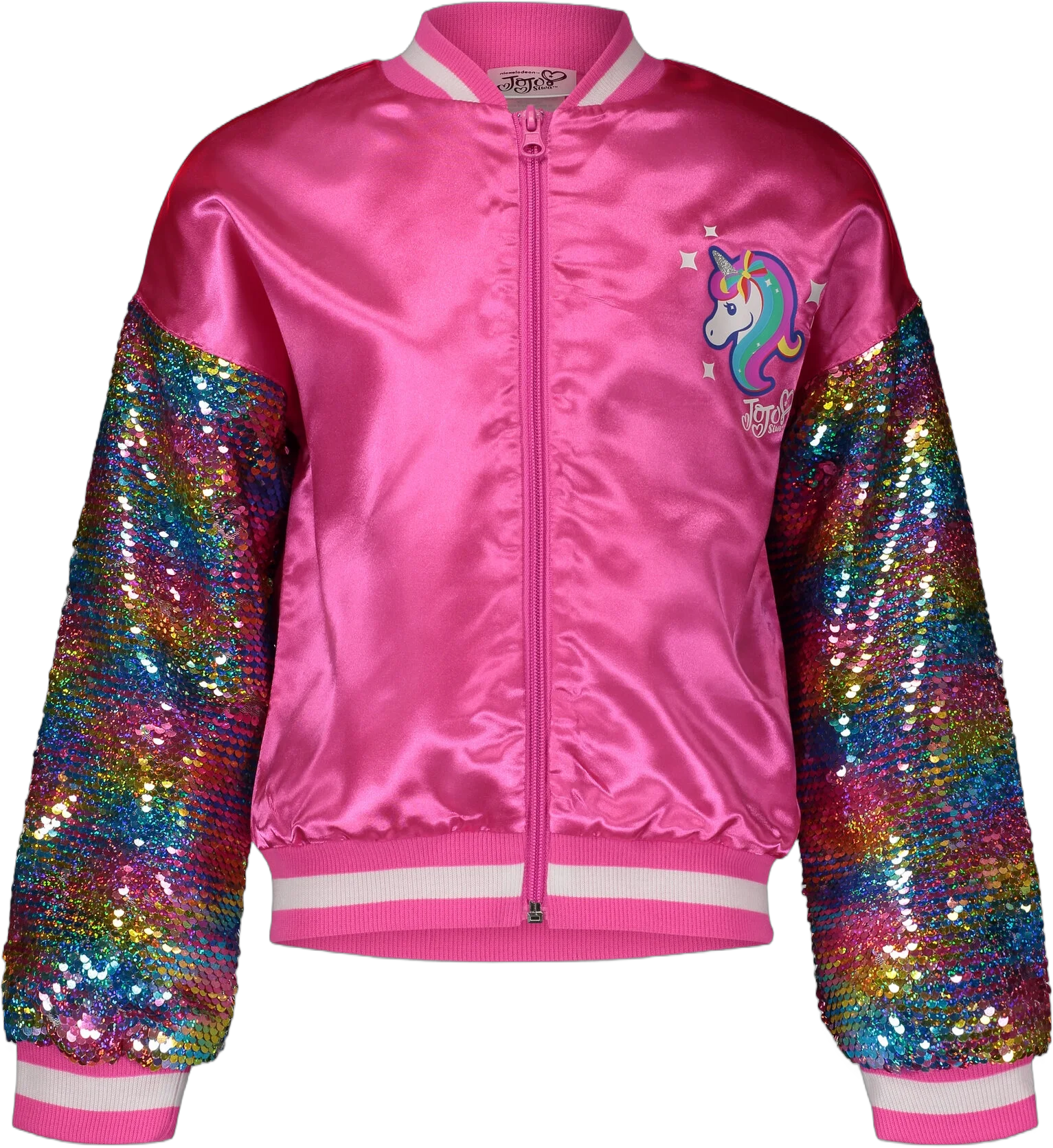 JoJo Siwa Jojo Siwa Unicorn Big Girls Sequin Zip Up Bomber Jacket Little Kid to Big Kid