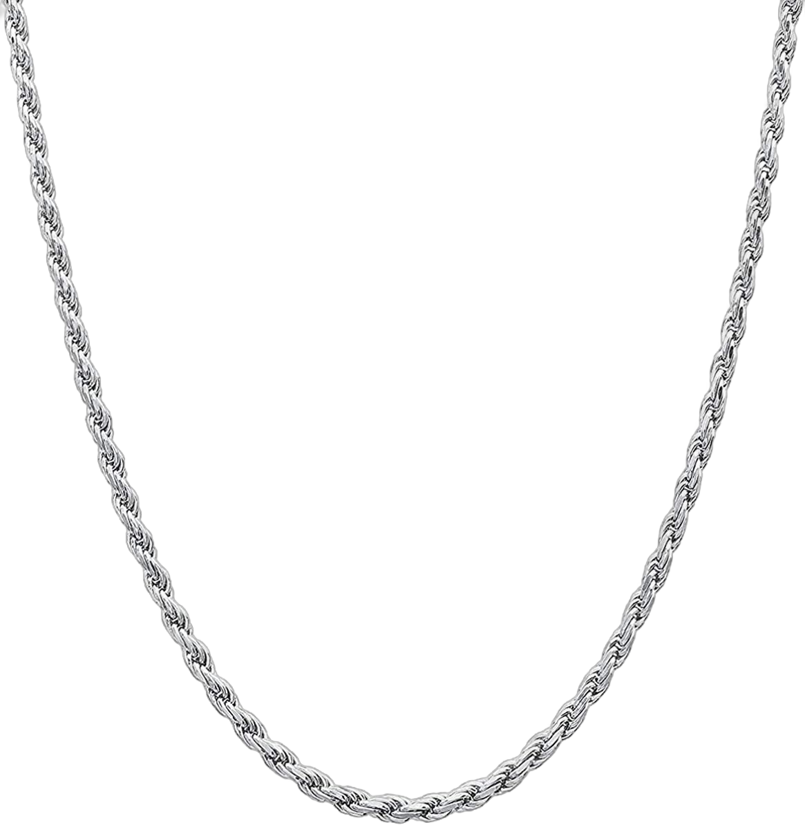 Yafe 925 Sterling Silver Italy 1.5mm Rope Chain for Men Women Diamond Cut Modern Design for Everyday