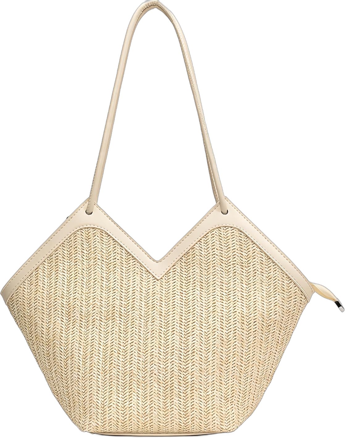 Straw Beach Bag for Women Summer Woven Beach Tote Bag Shoulder Handbags Boho Bag for Travel Beige